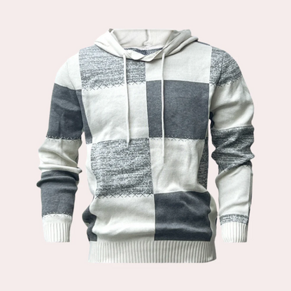 Greco - moderne patchwork hættetrøje til mænd