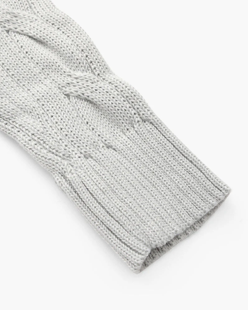 Afslappet strikket sweater med halv lynlås til mænd