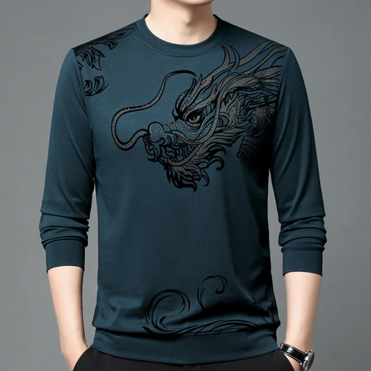 Behagelig herre sweatshirt med rund hals