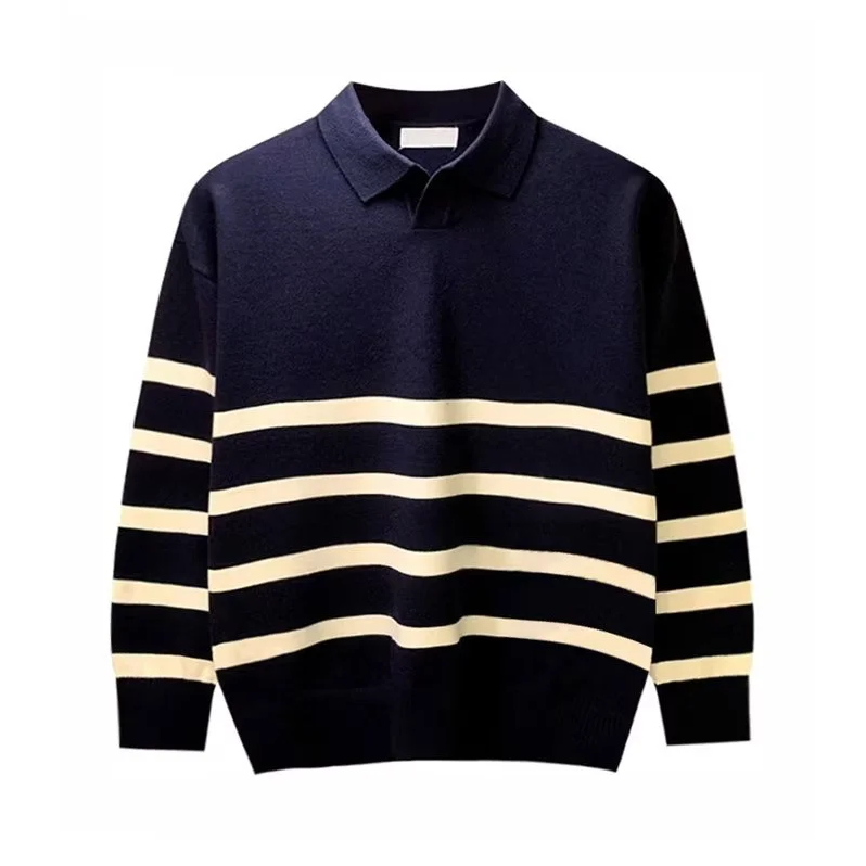 Ezekiel – stribet strikket sweater til mænd