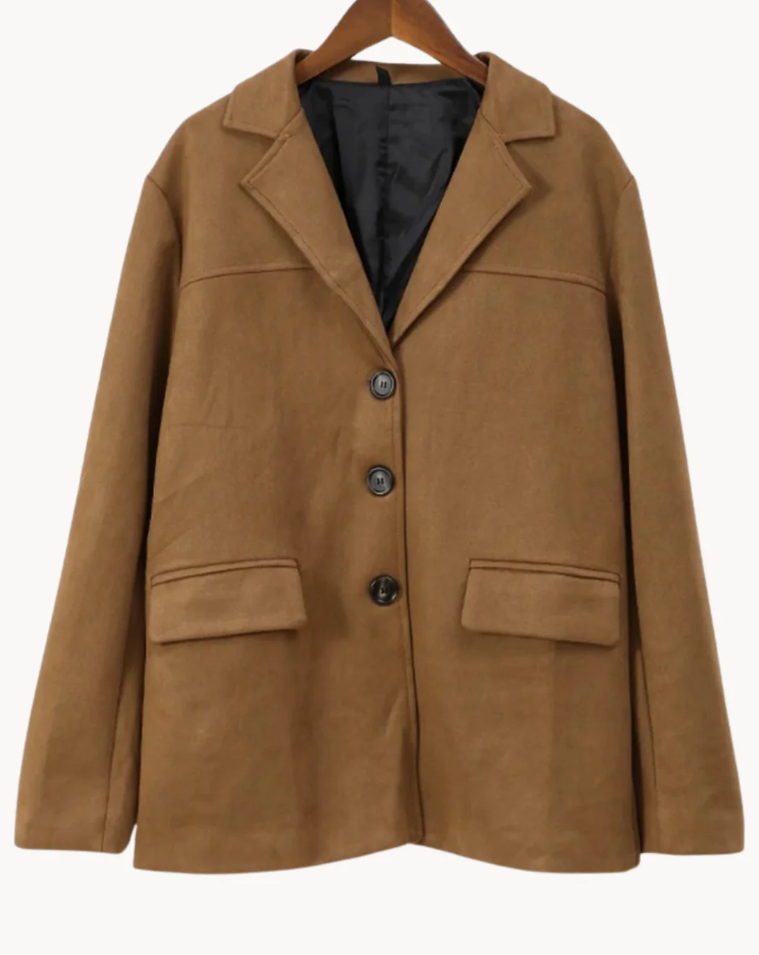 Lily | luksus blazer i kamelruskind til kvinder