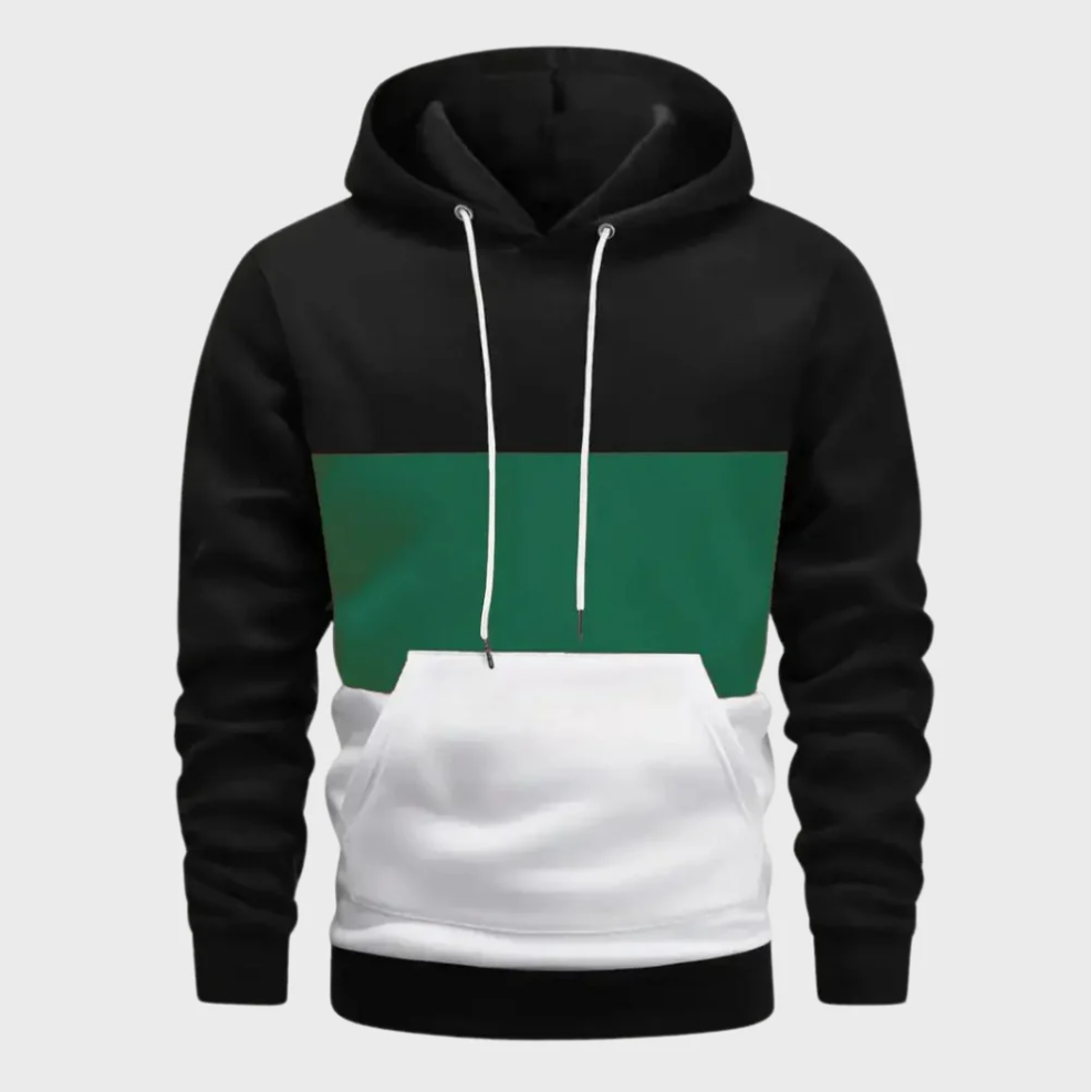 Colour block hættetrøje til mænd