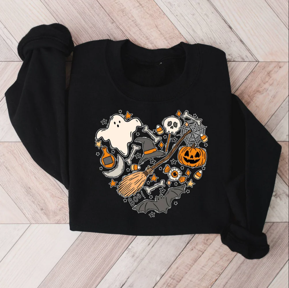 Emese – halloween sweatshirt med smarte vibes motiv til kvinder