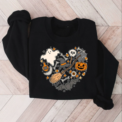 Emese – halloween sweatshirt med smarte vibes motiv til kvinder