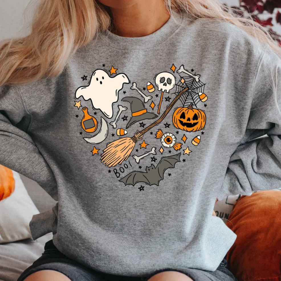 Emese – halloween sweatshirt med smarte vibes motiv til kvinder