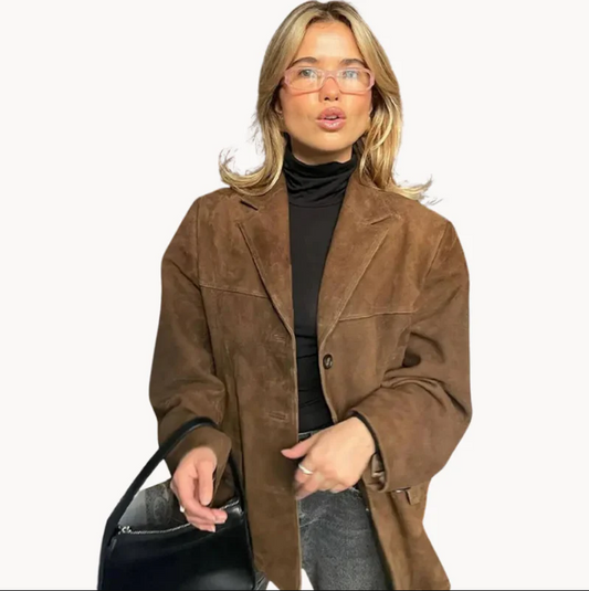Lily | luksus blazer i kamelruskind til kvinder