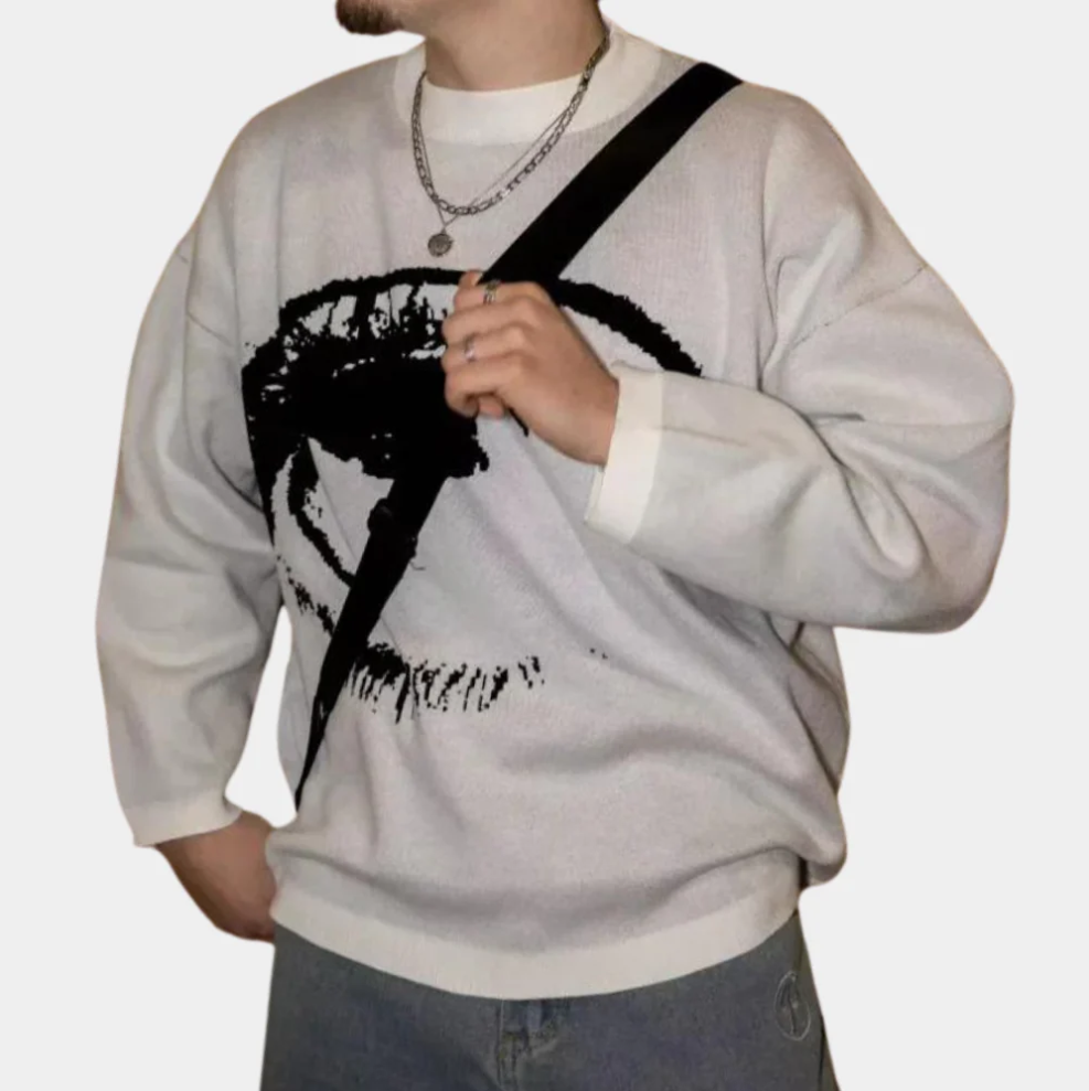 Nayeli – trendy sweater med øjenprint til mænd
