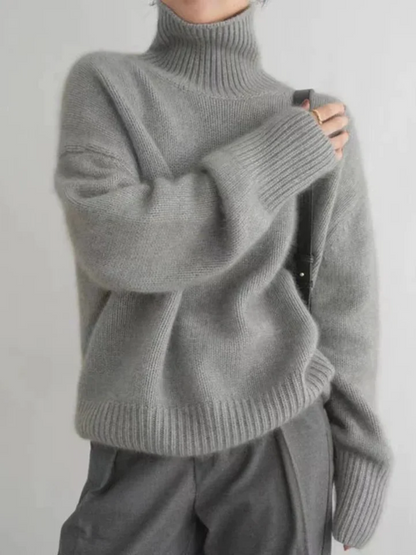 Ridan - basic pullover med rullekrave