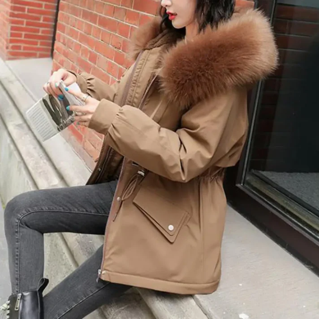 Varm frakke med fleece - Hanna