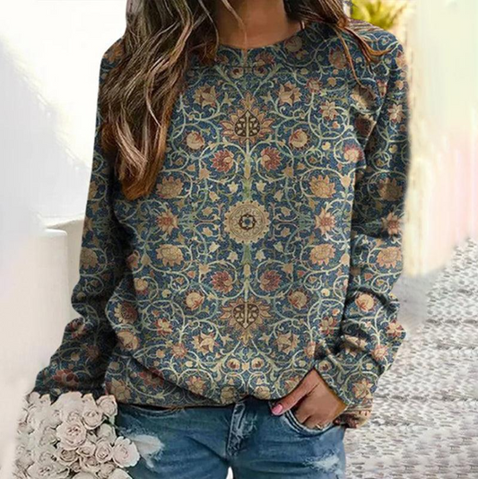 Eva - elegant sweater med blomstermønster