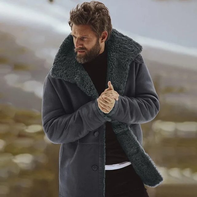 Varm frakke med pelskrave - Gerwin