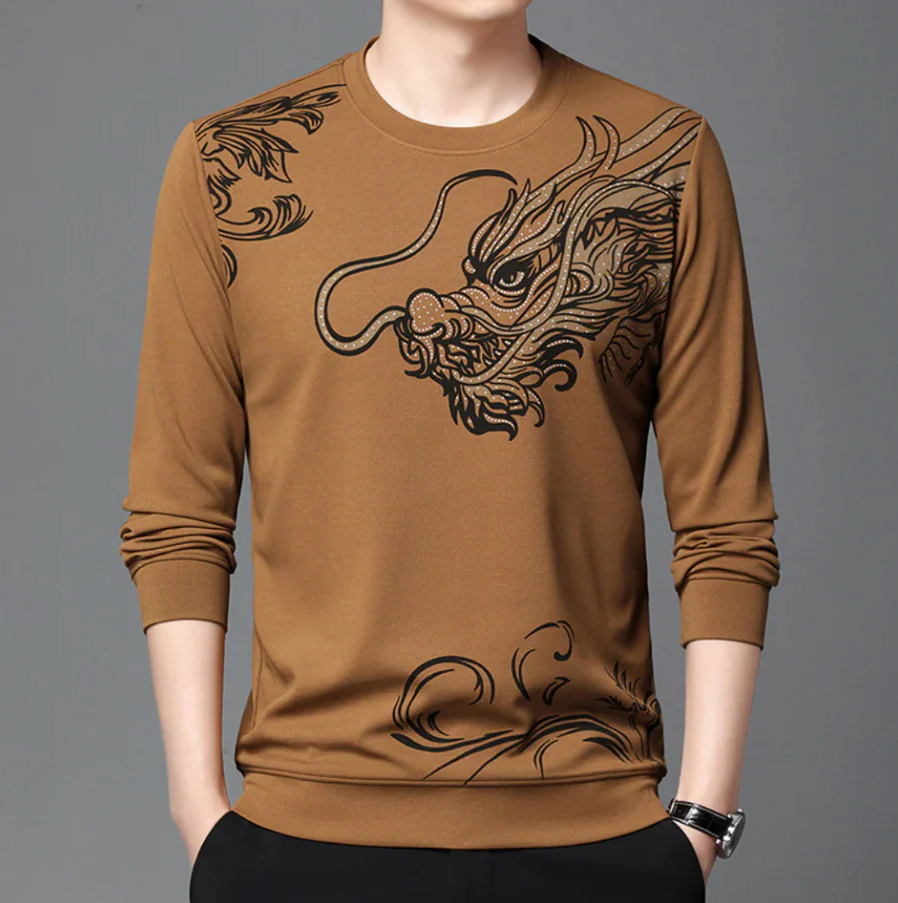Behagelig herre sweatshirt med rund hals