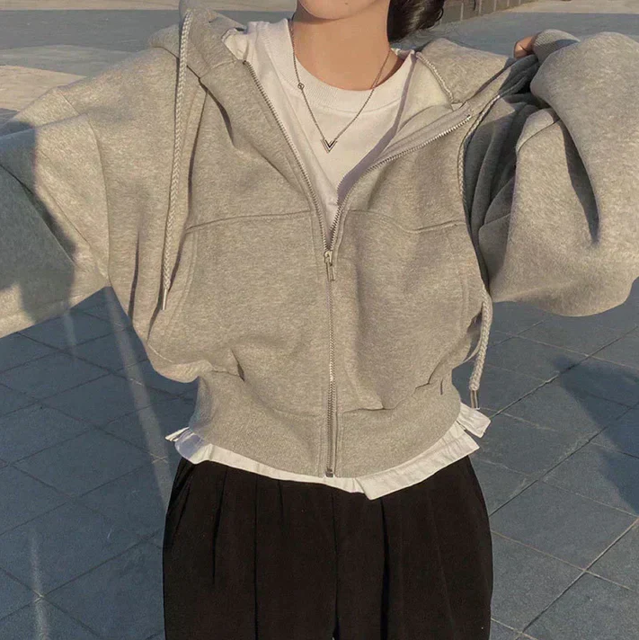 Jona - vintertrøje til kvinder med lynlås - afslappet, oversized stil