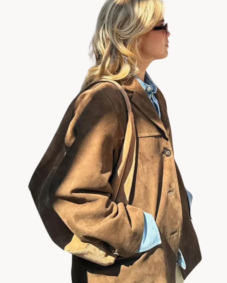Lily | luksus blazer i kamelruskind til kvinder
