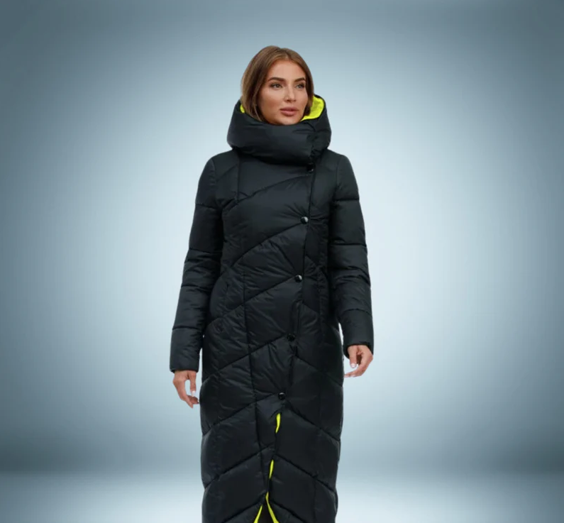 Eksklusiv parka med knaplukning