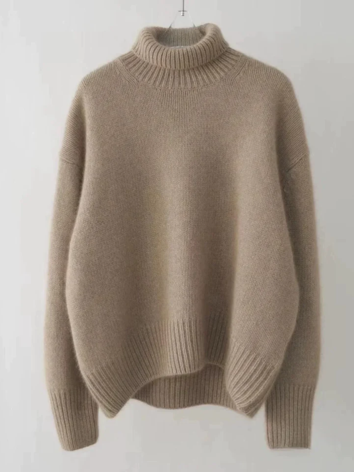 Ridan - basic pullover med rullekrave
