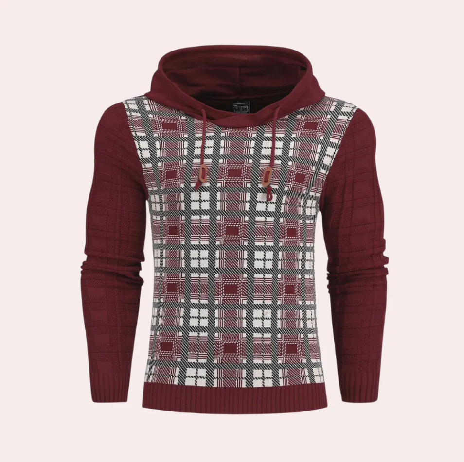 Emre - ternet herresweater med justerbar hætte