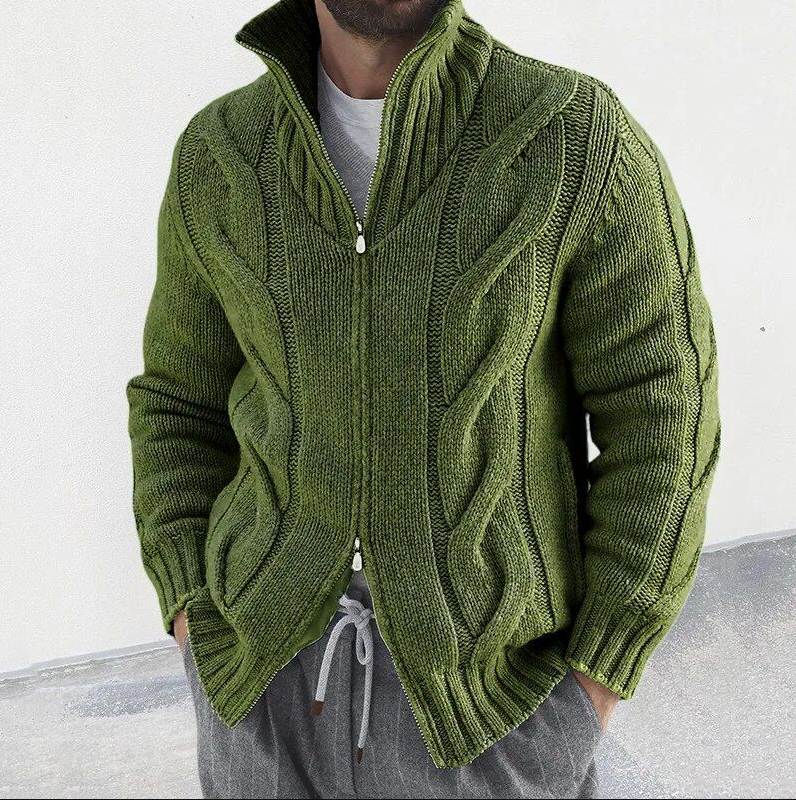 Strikket herrecardigan i høj kvalitet - elegant og varm