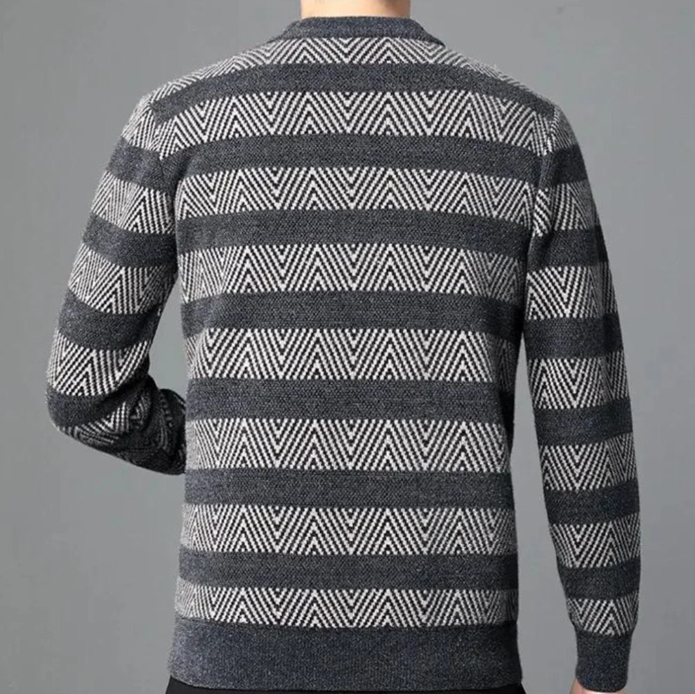 Luc – moderne strikket herresweater med mønster