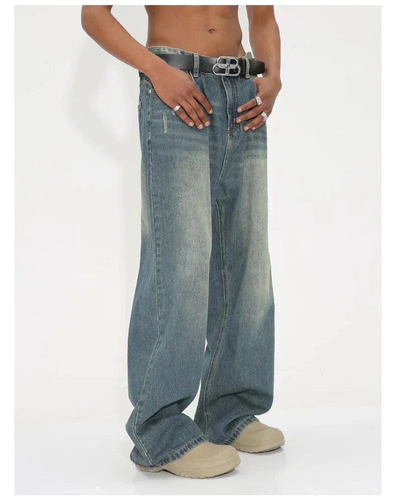 Weldon - vaskede retro vide jeans