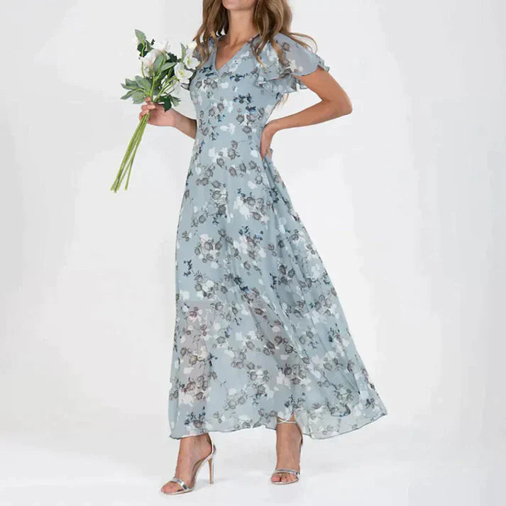 Gabrielle - elegant blomstret kjole