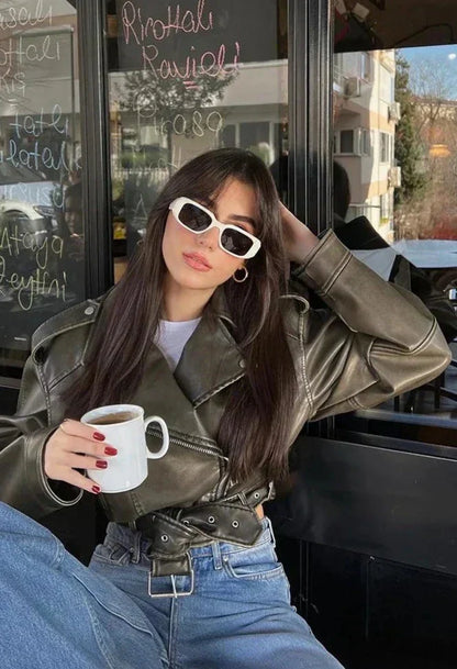 Lola - moderne kort bikerjakke