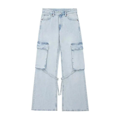 Brede jeans jessamine l med blondelukning