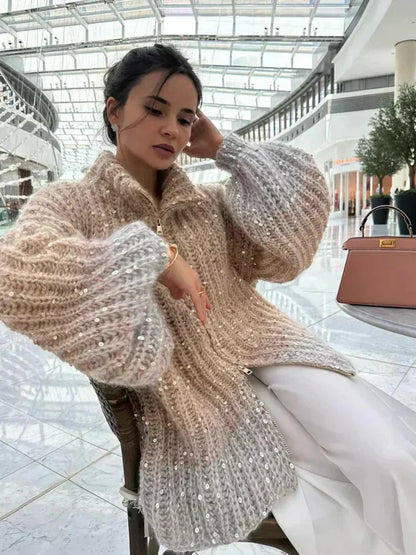 Cassidy | glitrende silke cardigan