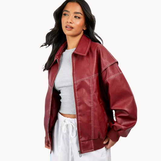 Vera - trendy rød damejakke i oversize-pasform