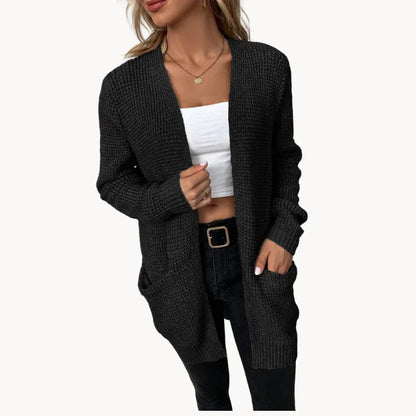 Uliana - elegant lang dame-cardigan med v-hals