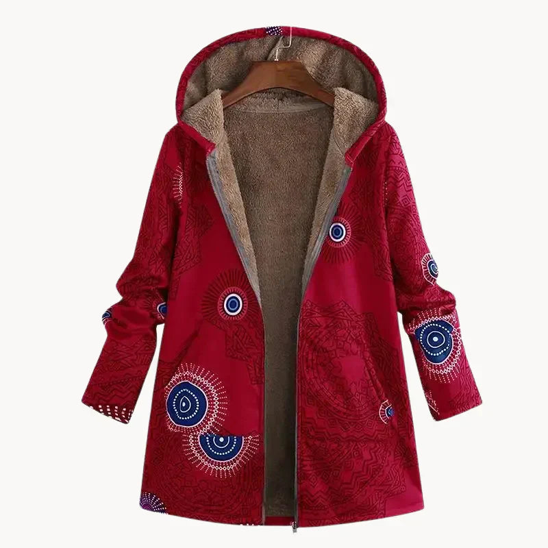 Sanja - varm dameparka med stilfuldt mønster