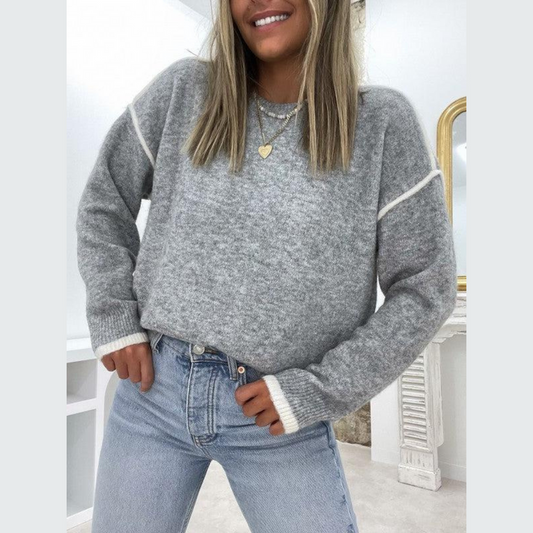 Tidløs sweater med rund hals - Wiebke