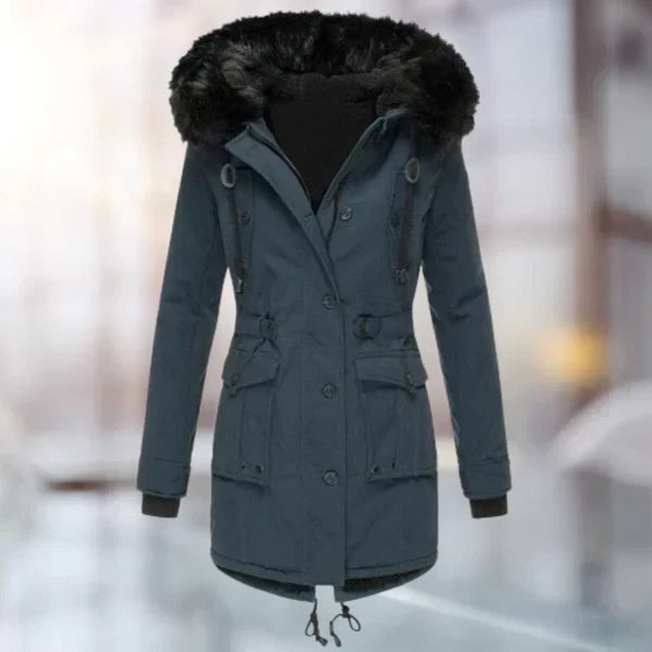 Mari - manteau d'hiver pour femme avec fourrure