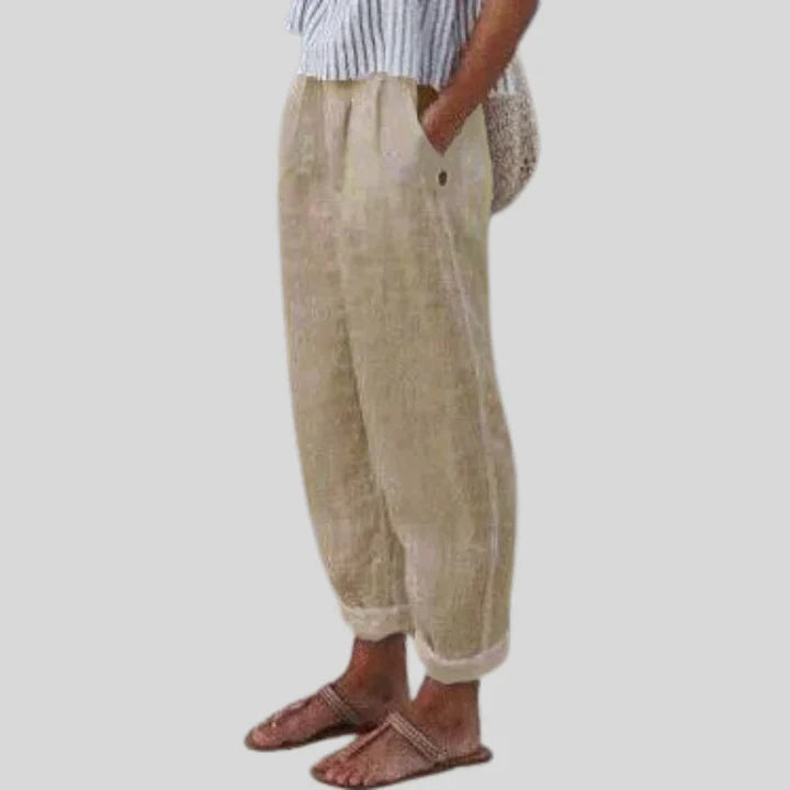 Beige hørbukser herre - lukas