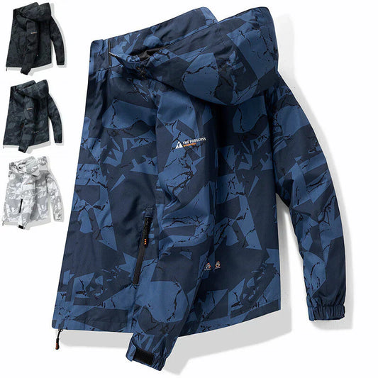 Daniel - vandtæt skijakke med lynlås i sporty stil med bogstavprint
