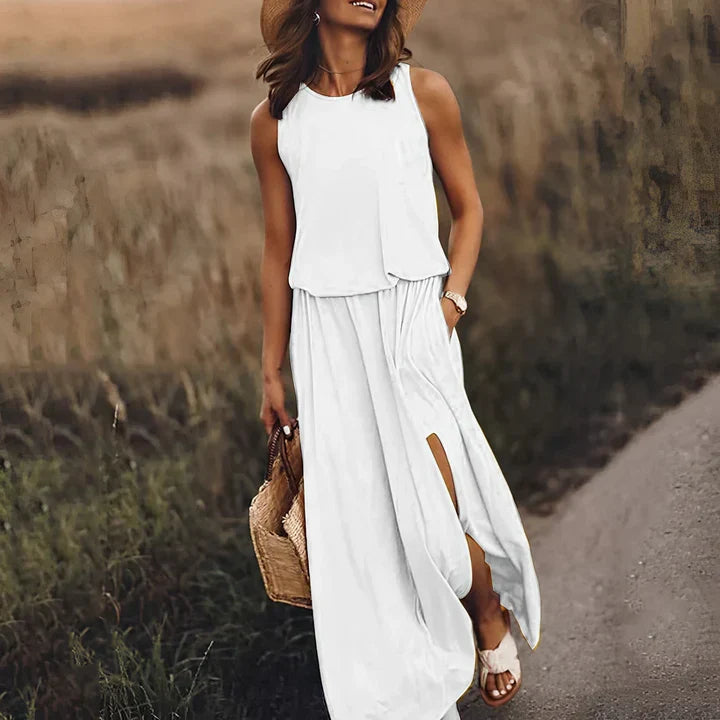 Lyng | elegant farverig damekjole