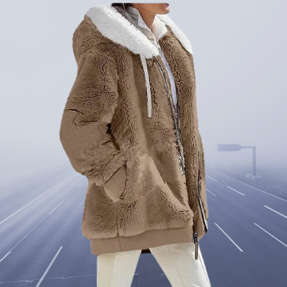 Oversized teddyjakke til kvinder | hyggeligt og varmt | vinterfrakke