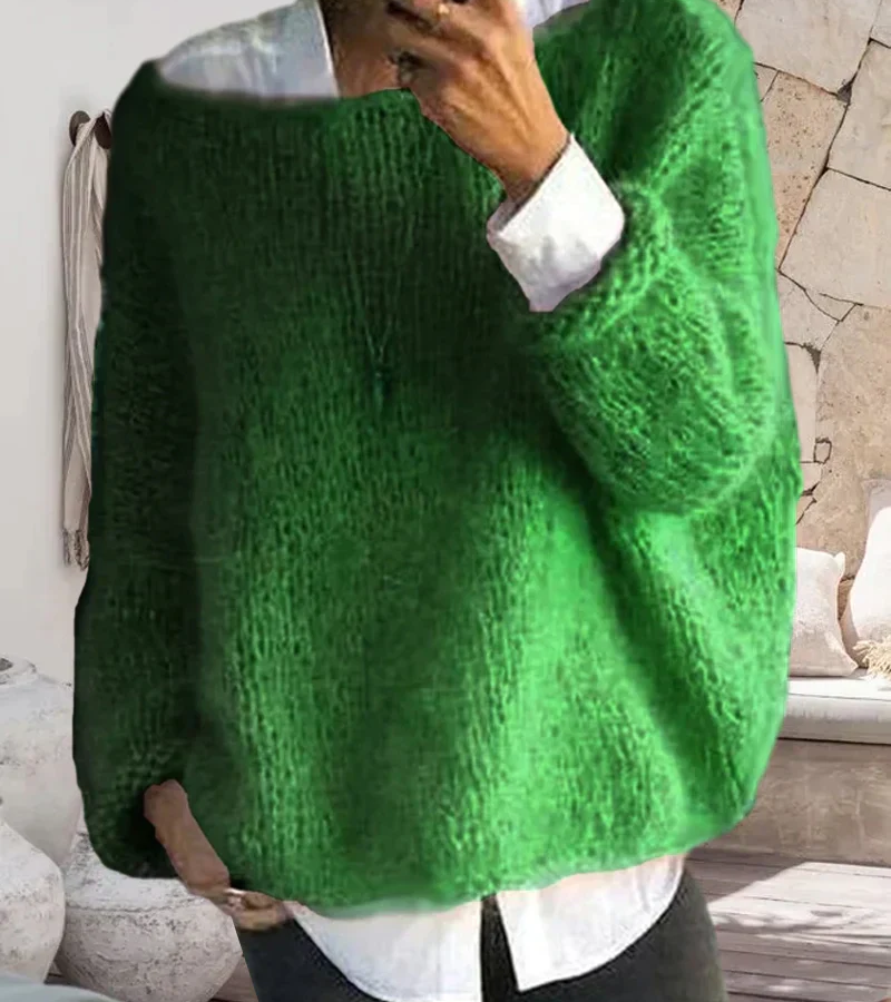 Oversized strikket dametrøje | blødt og hyggeligt