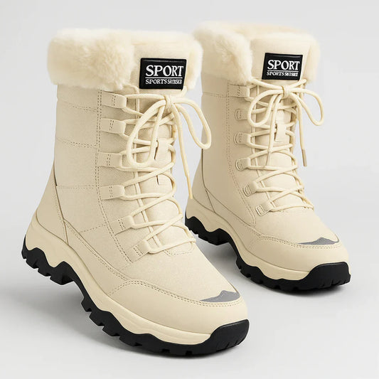 Vandtætte vinterstøvler med pelsfor til damer