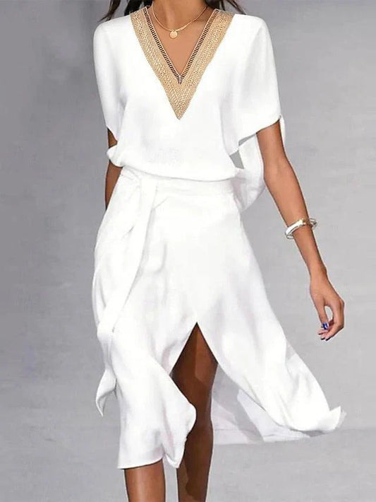 Weiß Midikleid sommer für Damen