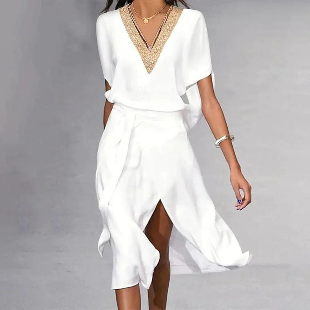 Weiß Midikleid sommer für Damen