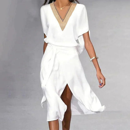 Weiß Midikleid sommer für Damen