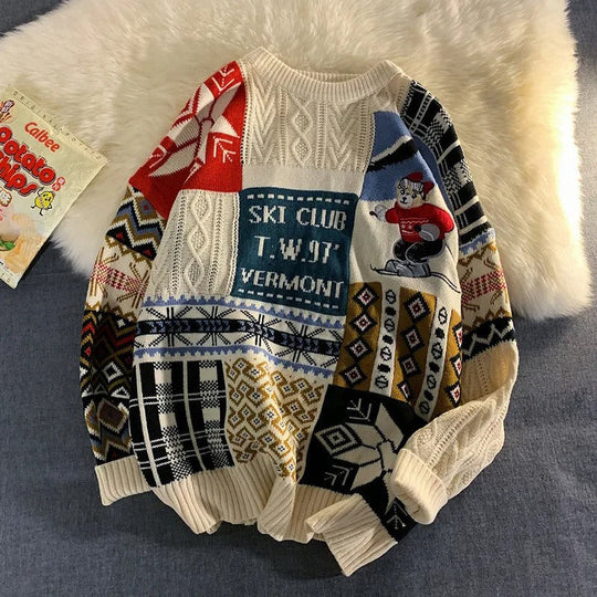 Julesweater - hyggelig, løst strikket julesweater