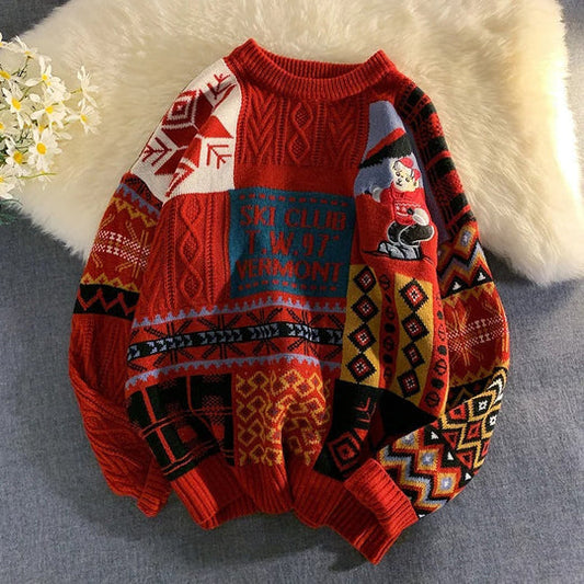 Julesweater - hyggelig, løst strikket julesweater
