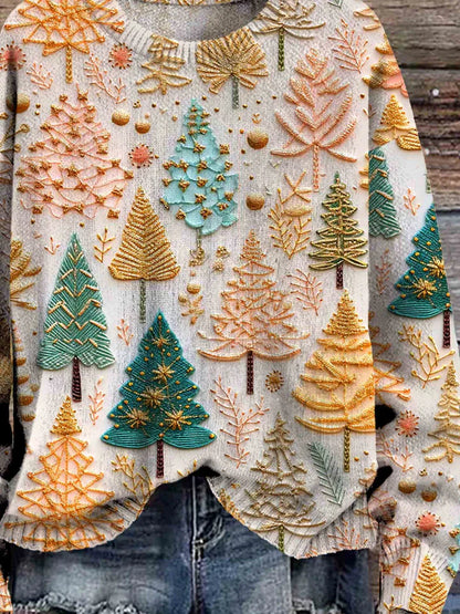 Juletrøje - oversized juletræstrikket sweater til kvinder