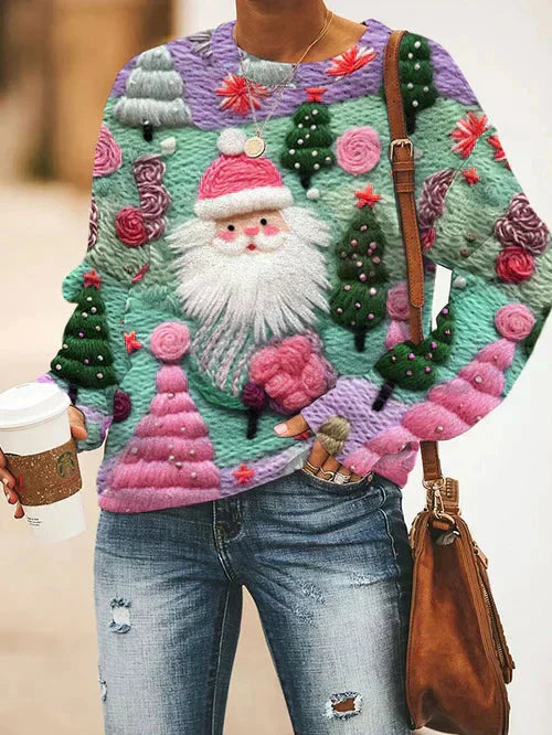 Julesweater - løstsiddende, smuk strikket juletrøje til kvinder