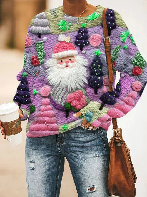 Julesweater - løstsiddende, smuk strikket juletrøje til kvinder