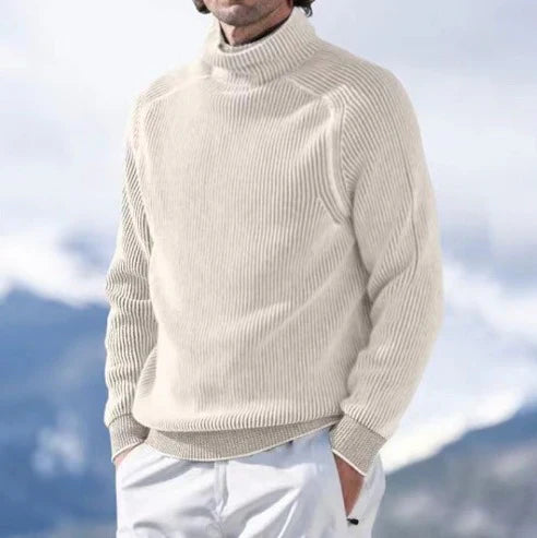 Elegant rullekravetrøje i kashmir til mænd