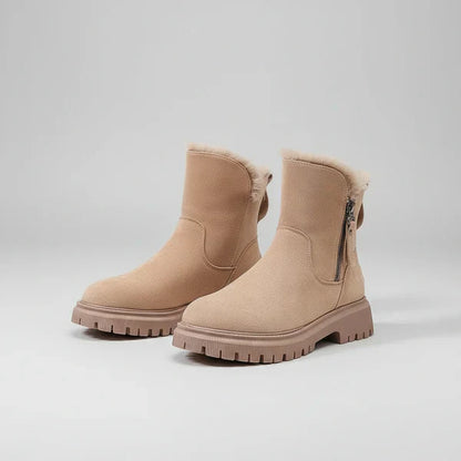 Vinterstøvler til kvinder med platform og pelsforing – kvinder