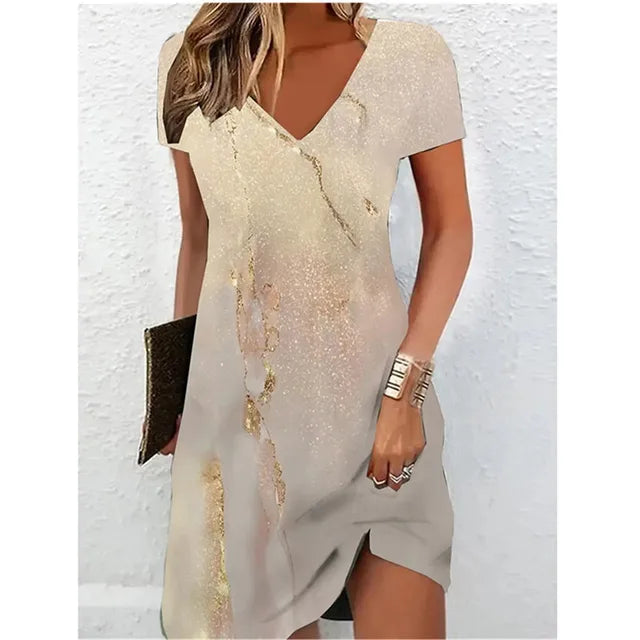 Bianca - beige glitter cocktailkjole